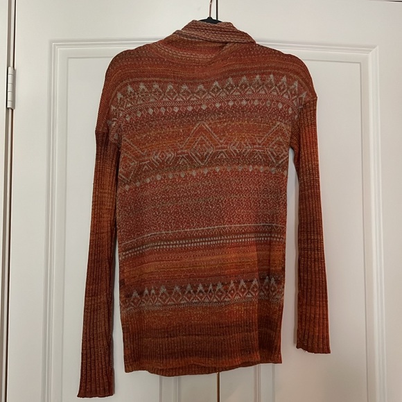 Free People fair isle Burnt Orange Cowl Neck Sweater - Picture 2 of 2